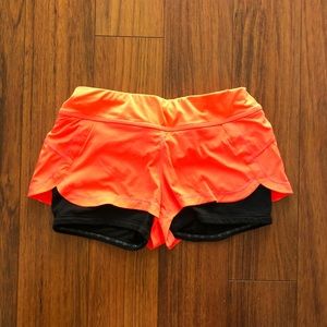 Athleta Fitness shorts with compression tights
